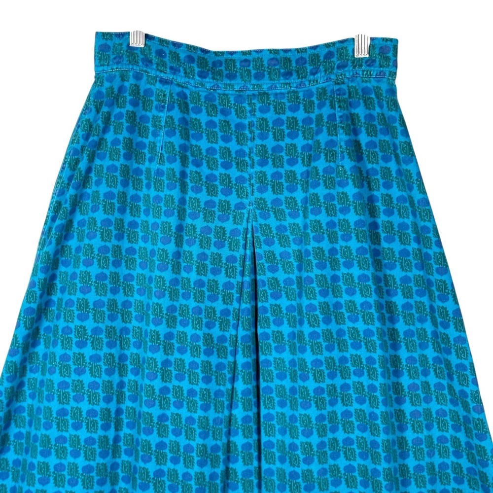 VINTAGE Beet Print Flated Cottagecore Midi Flare Skirt - Picture 4 of 10